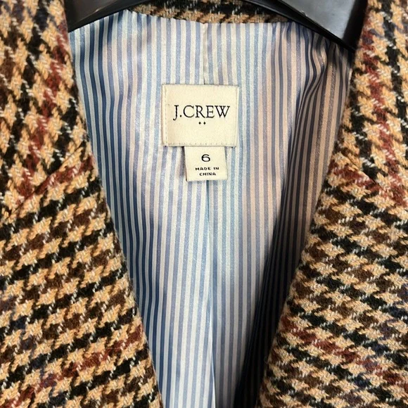 J. Crew Brown Houndstooth Blazer - Picture 2 of 8